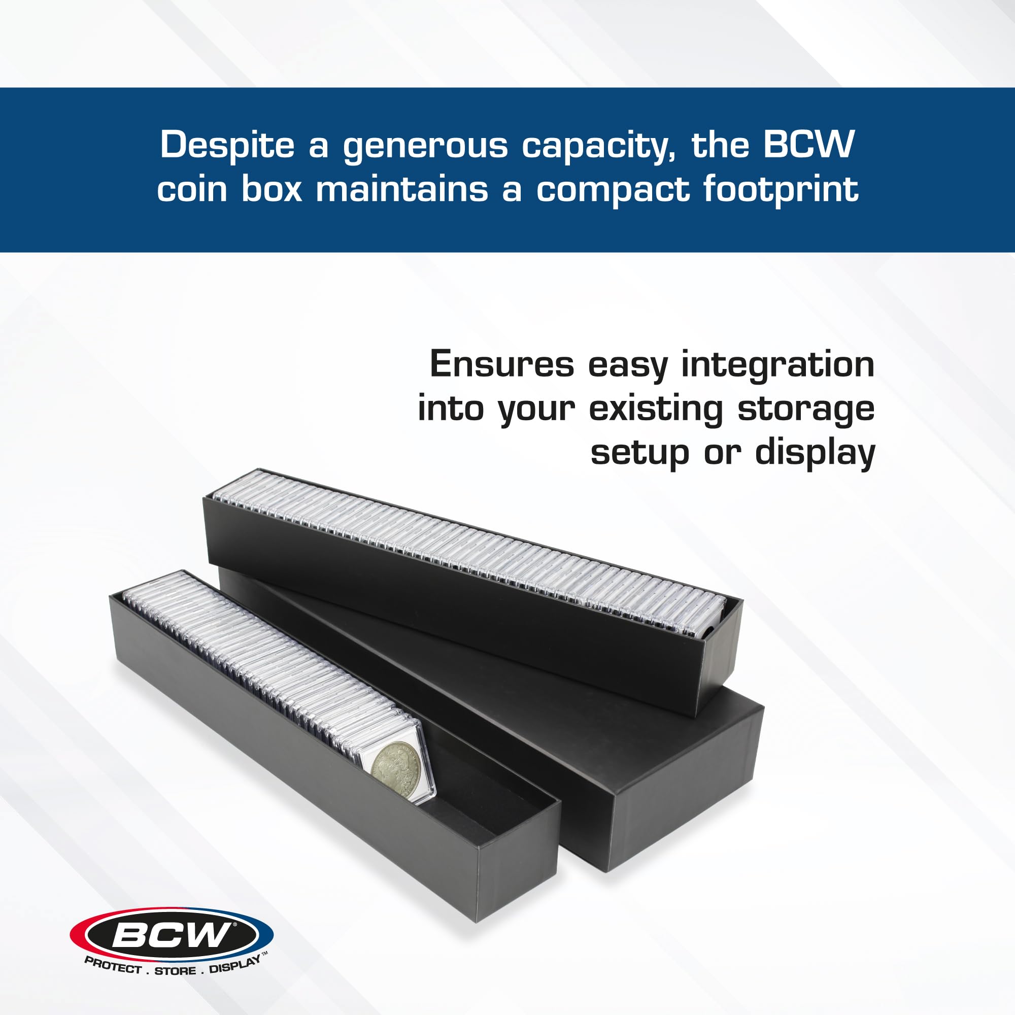Amazon.com: BCW Double Row 2x2 Coin Box | Holds 102 Snaps or 330+